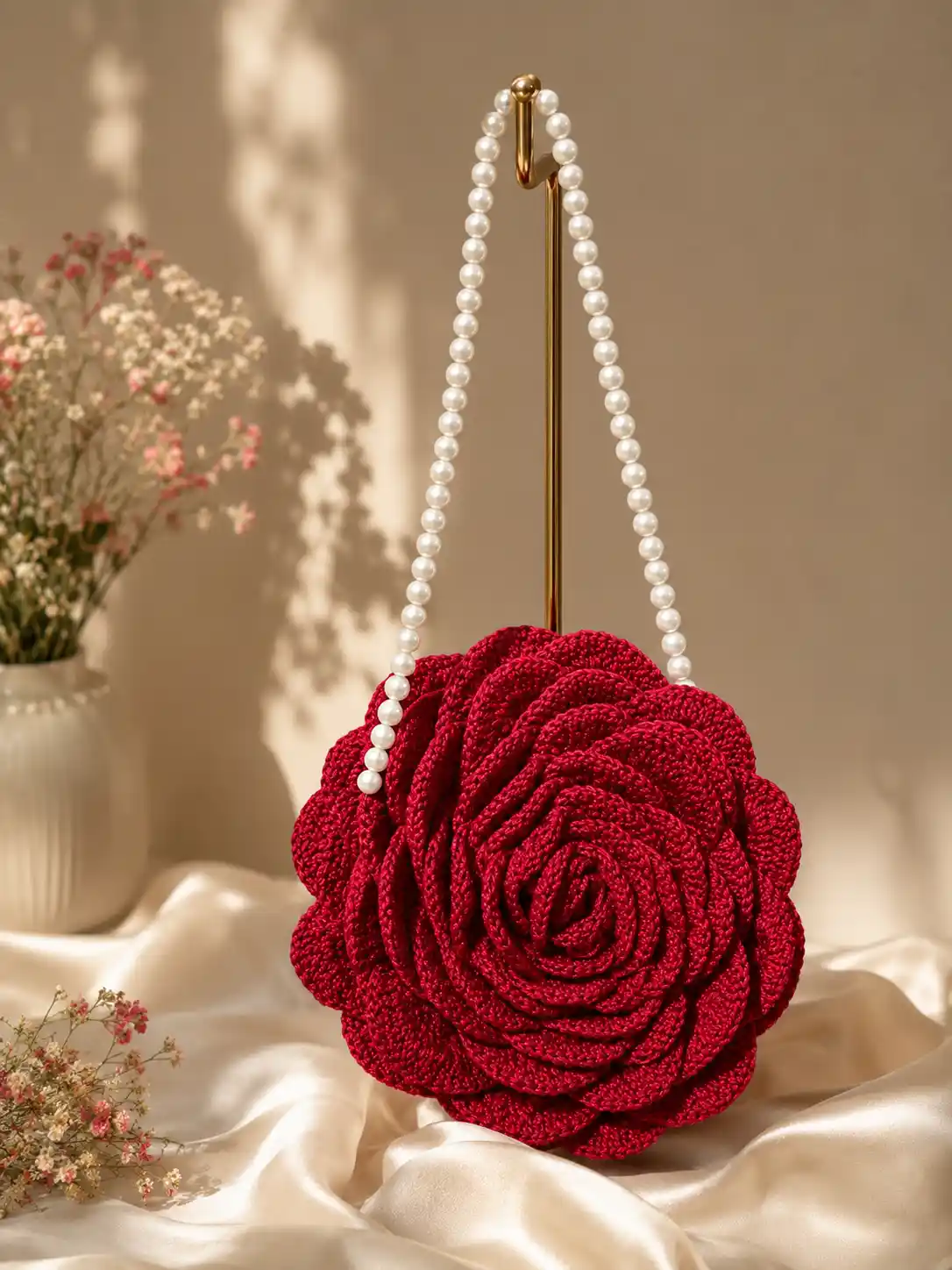 Crochet Rose Bag