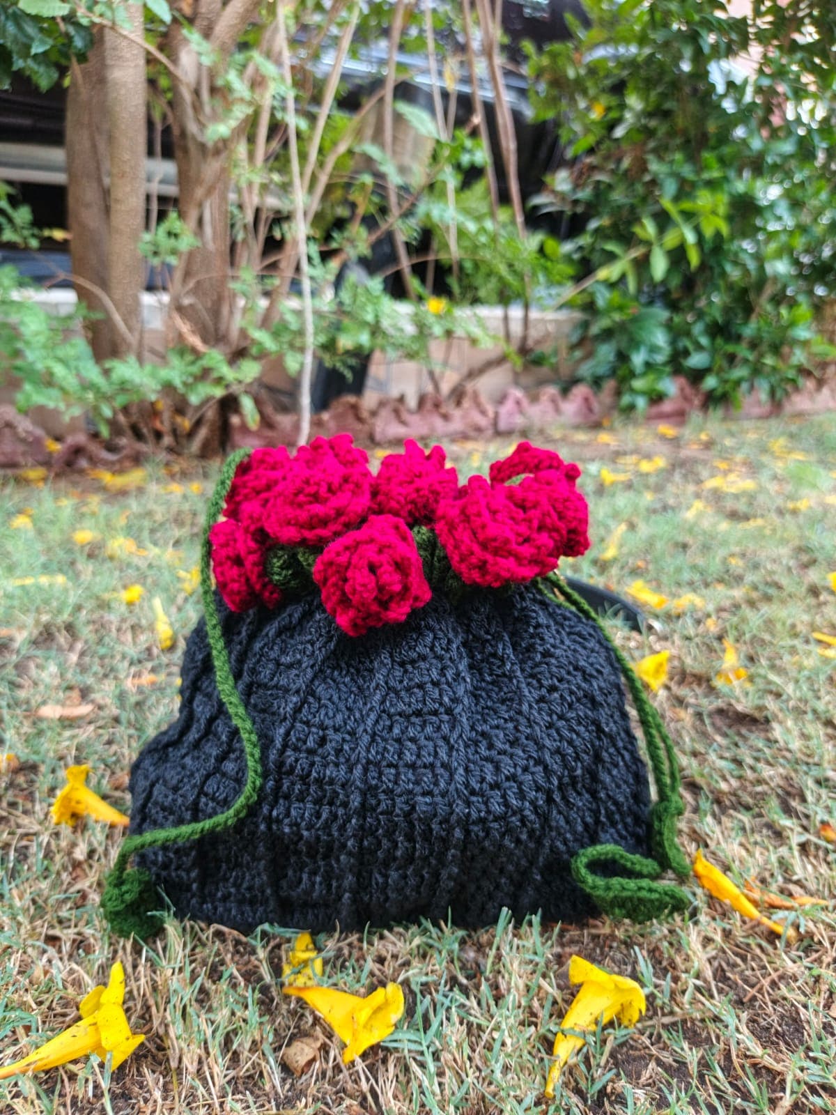 Rose Drawstring Bag